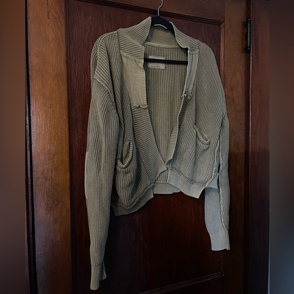 EUC We The Free Worn Thru Surplus Cardi in Olive - Picture 2 of 8